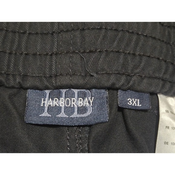 Harbor Bay Mens Black Cotton Shorts w Full Elastic Waist Sz 3XL NEW - Picture 4 of 7